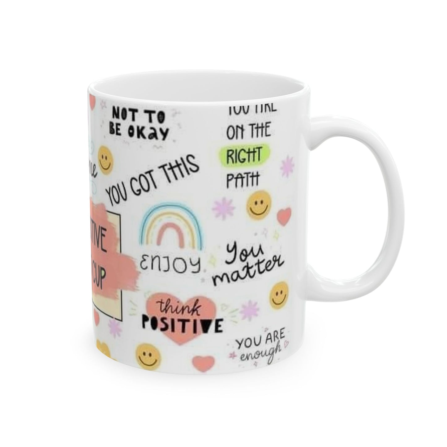 Positive Mindset Ceramic Mug - 11oz & 15oz | Inspirational Coffee Cup for Daily Motivation