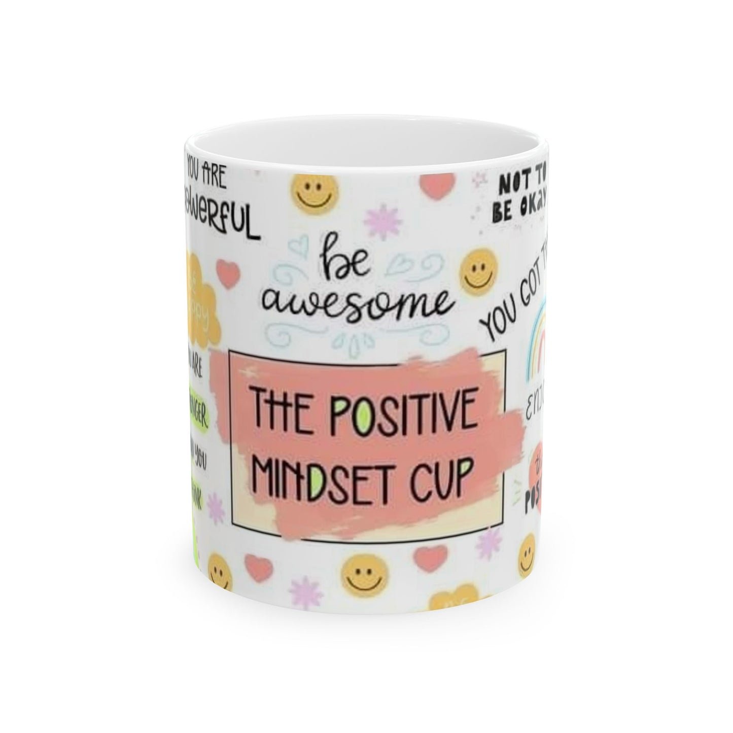 Positive Mindset Ceramic Mug - 11oz & 15oz | Inspirational Coffee Cup for Daily Motivation