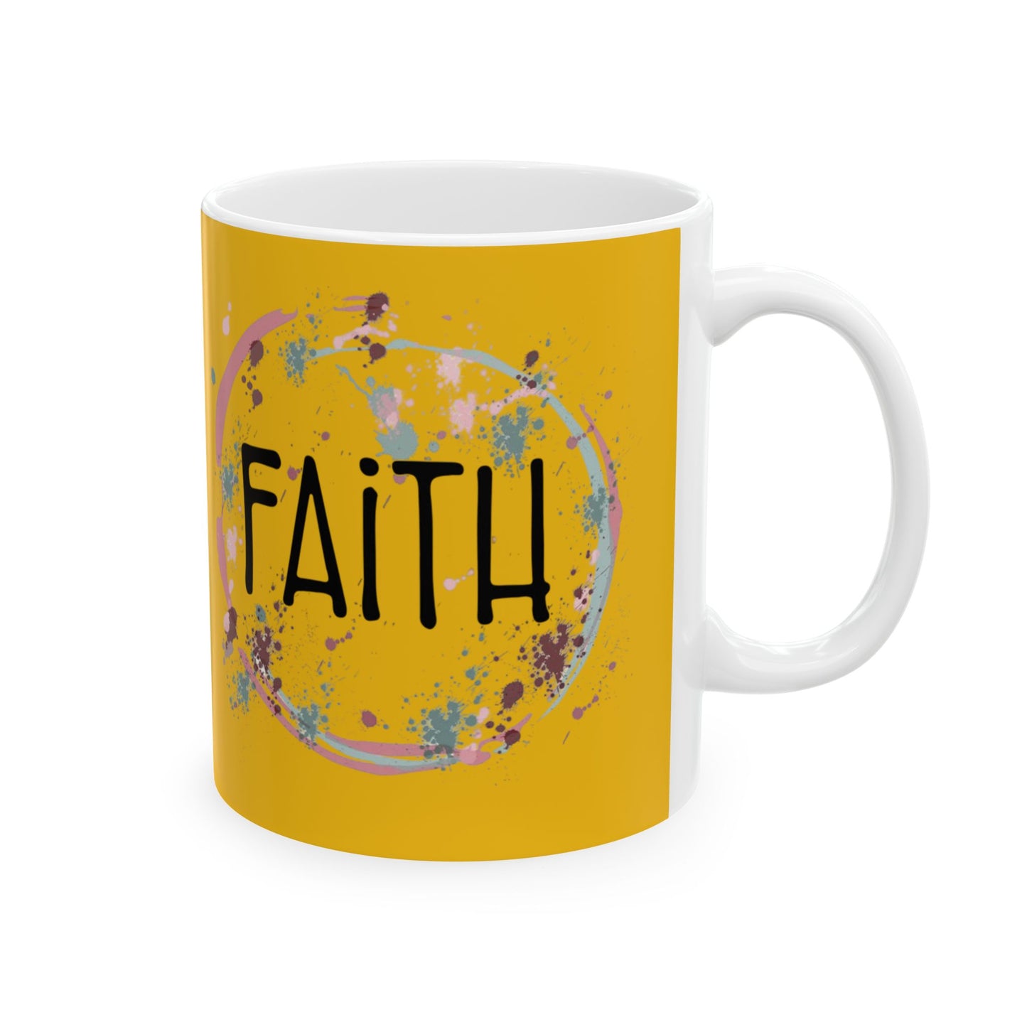 Inspirational Faith Ceramic Mug - Bright Yellow 11oz & 15oz for Daily Motivation