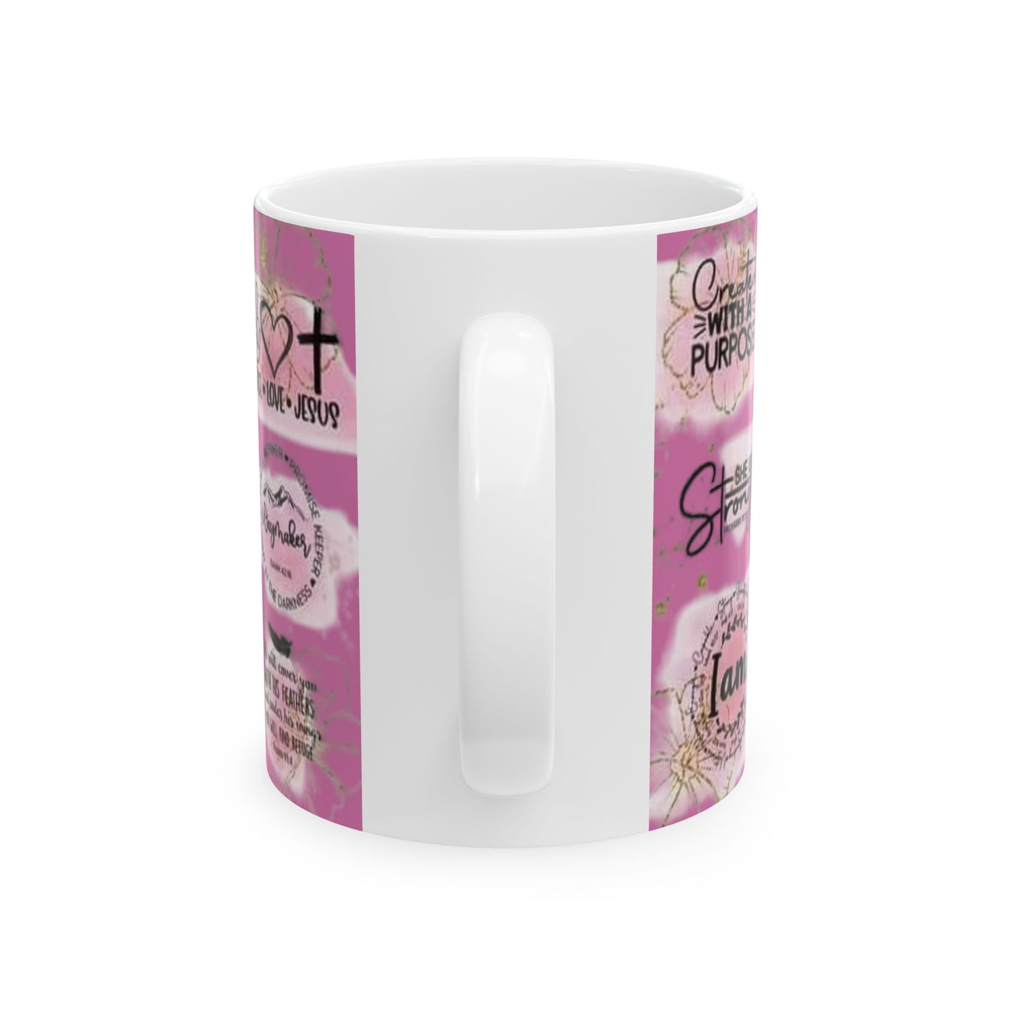 Inspirational Ceramic Mug - Rooted in Christ Design - Perfect for Daily Motivation