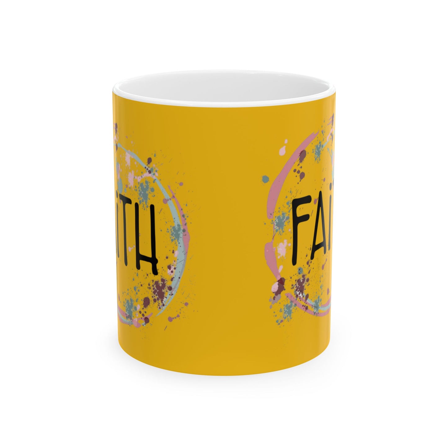 Inspirational Faith Ceramic Mug - Bright Yellow 11oz & 15oz for Daily Motivation