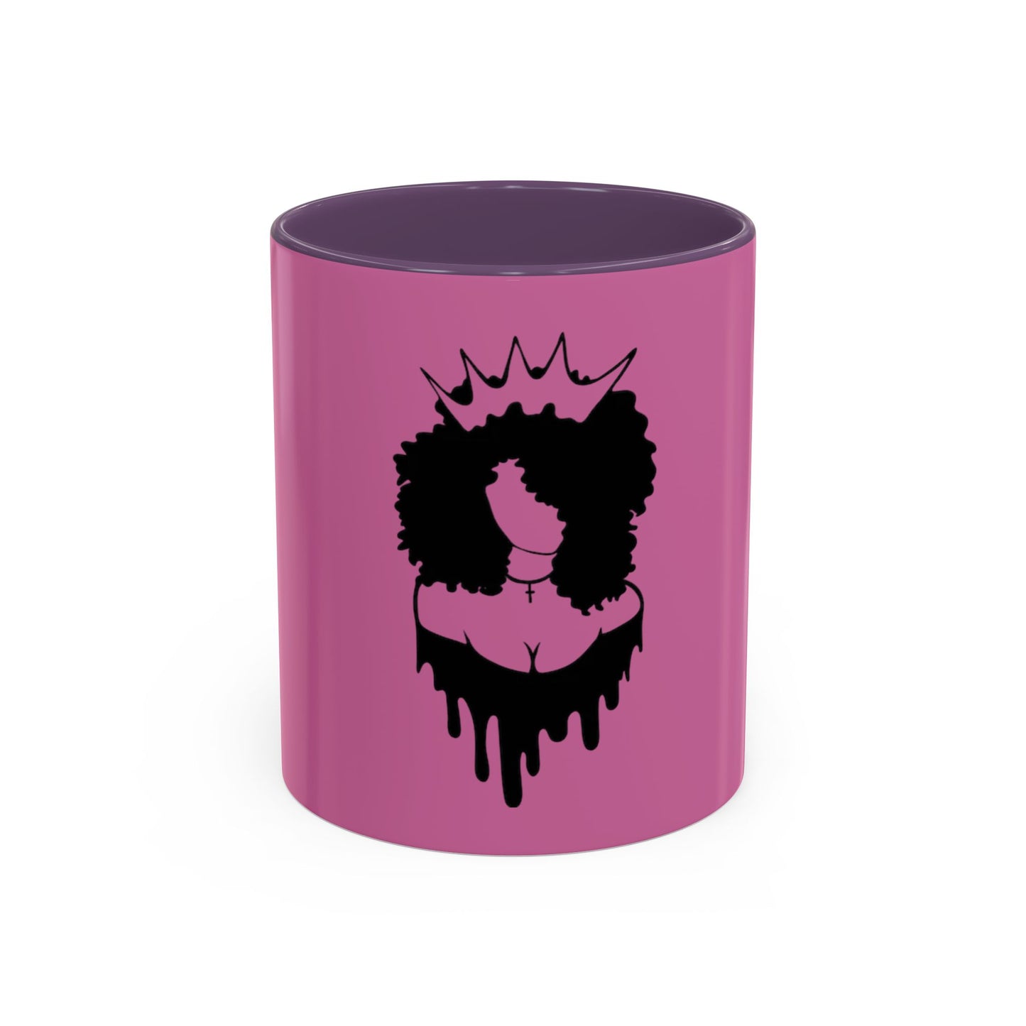 Queen Crown Afro Silhouette Coffee Mug - 11oz & 15oz | Stylish Black Woman Drinkware