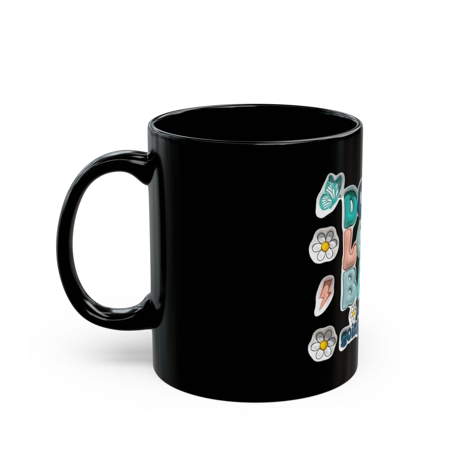 Inspirational Black Ceramic Mug - 'Don't Look Back' Design for Coffee & Tea Lovers