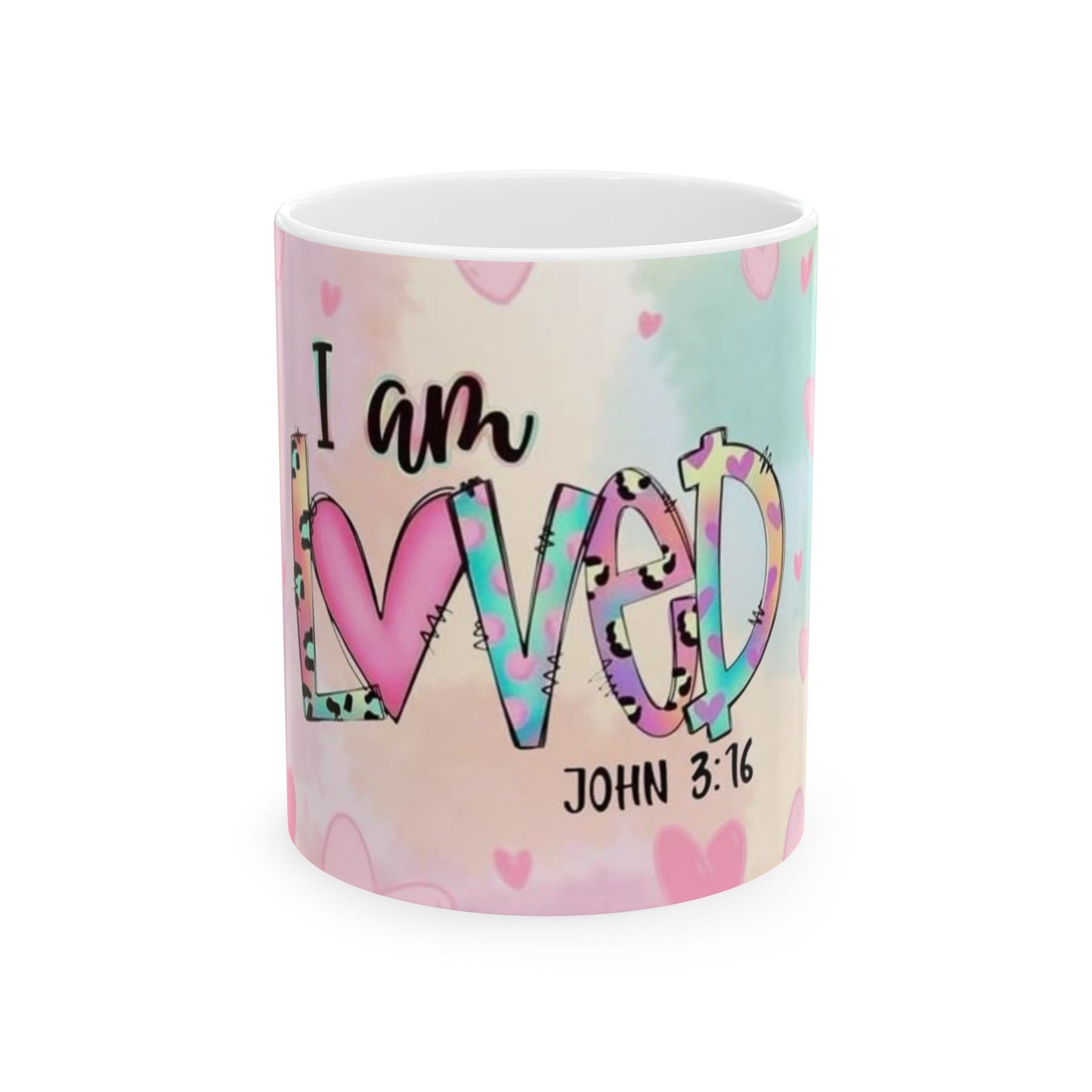 I Am Loved Ceramic Mug - Inspirational Heart Design, Perfect Gift for Friends & Family