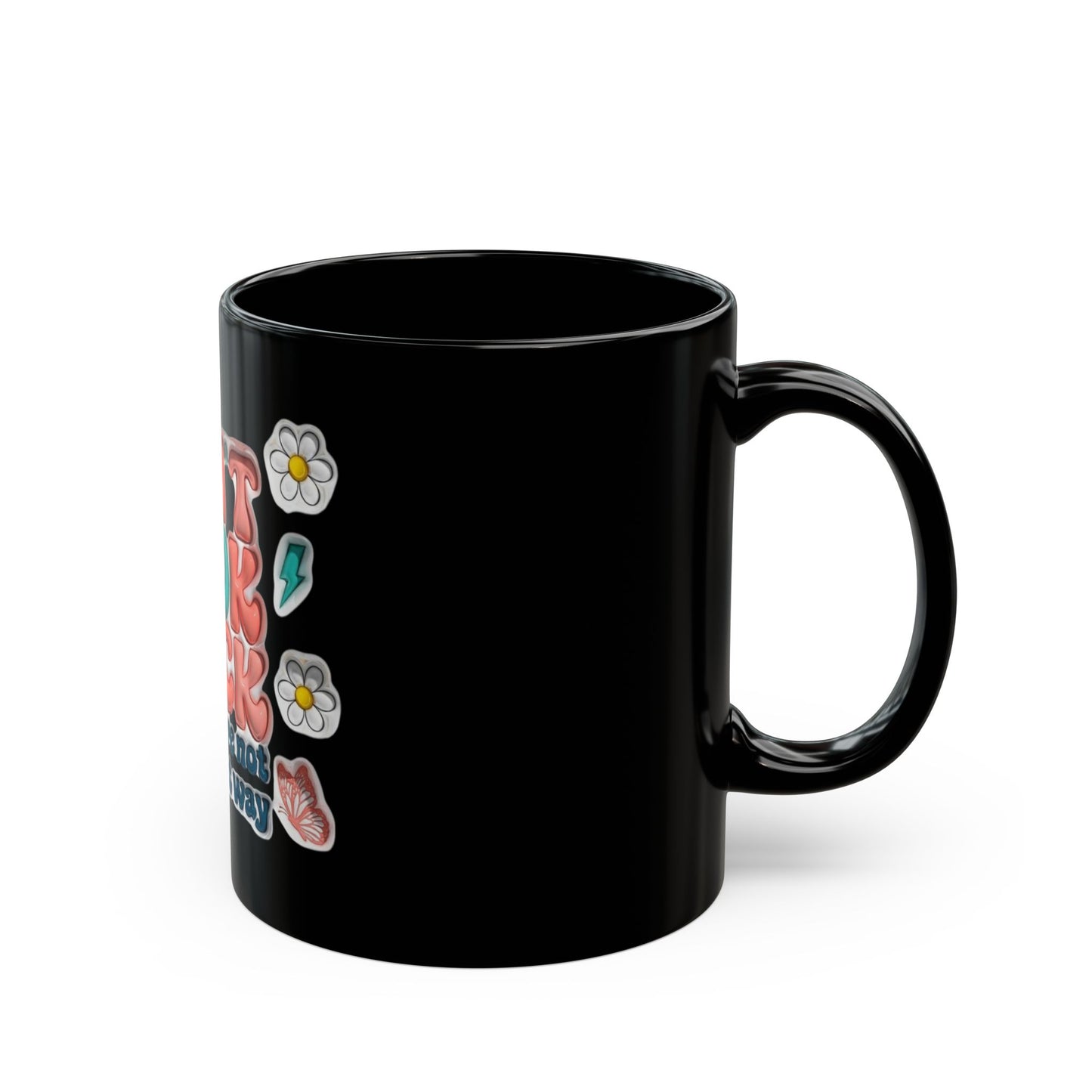 Inspirational Black Ceramic Mug - 'Don't Look Back' Design for Coffee & Tea Lovers