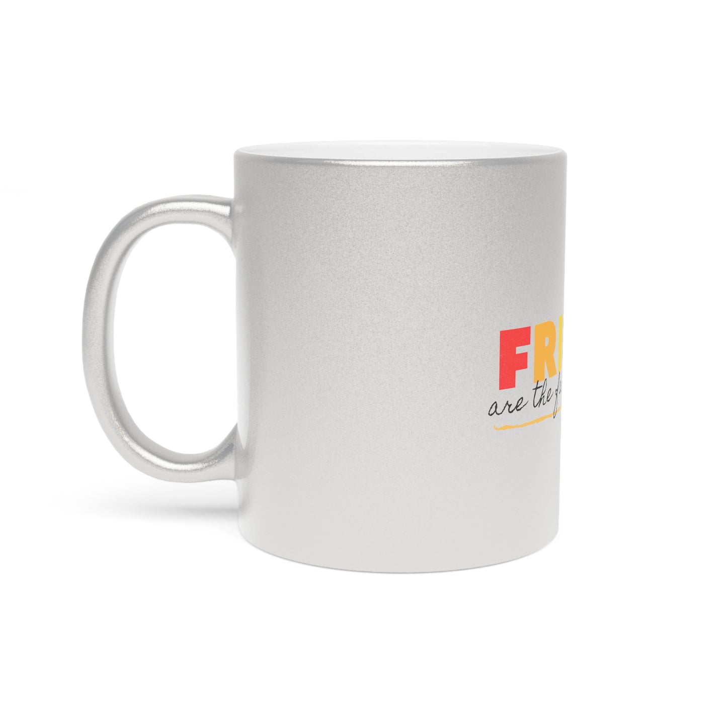 Colorful Friends Metallic Mug - Celebrate Friendship with Silver/Gold Finish